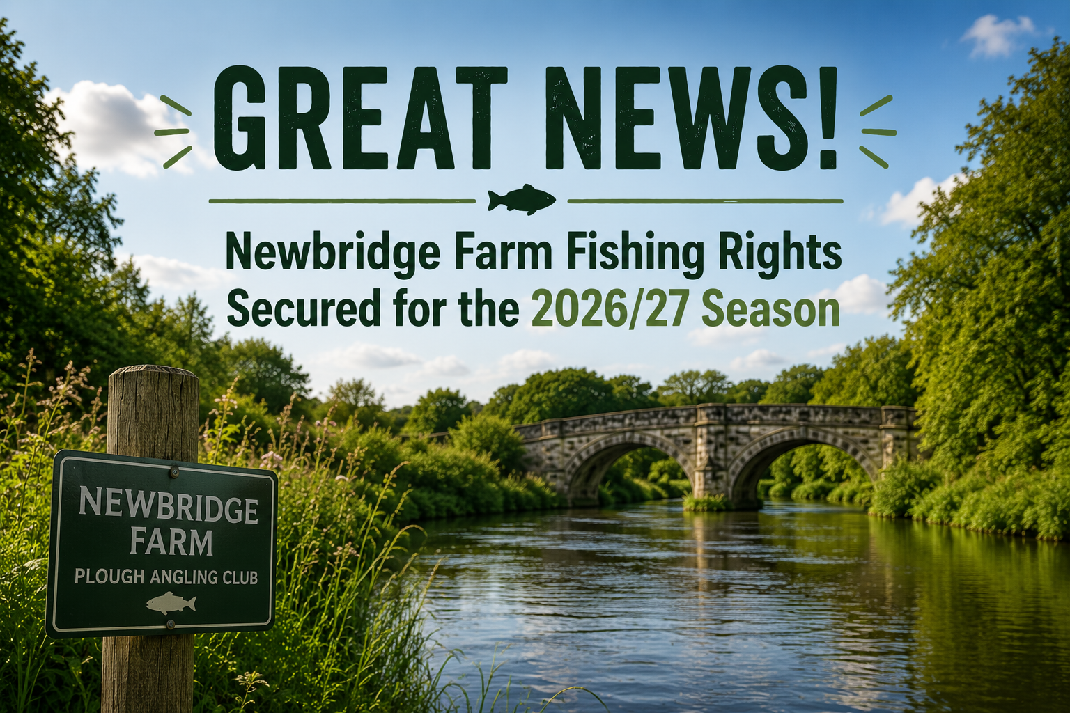 Newbridge Farm Fishing Rights Secured for the 2026/27 Season